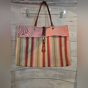 Longchamp Striped Tote Bag